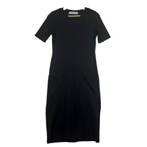 Sonnet James California Women’s XS Black Crew Neck Pockets A Play Dress Preppy